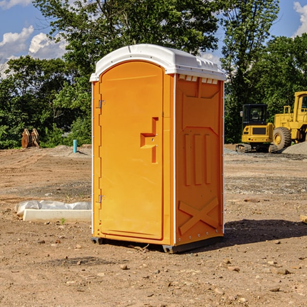 how often are the portable restrooms cleaned and serviced during a rental period in Victor